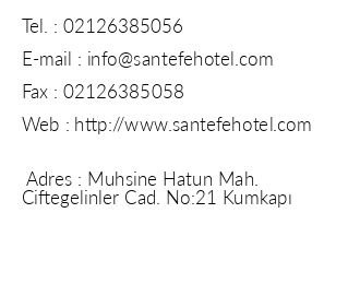 Santefe Hotel iletiim bilgileri
